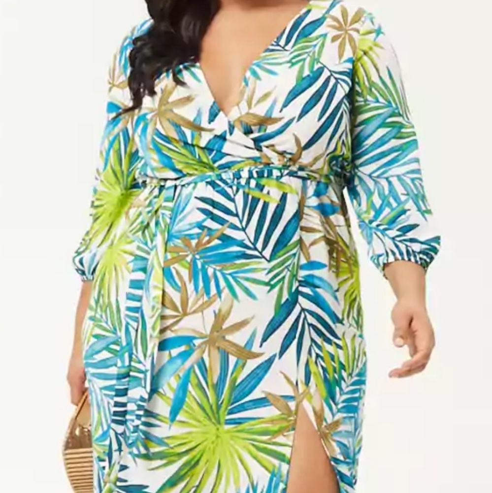 Forver 21 Plus Size Palm Leaf Print Dress